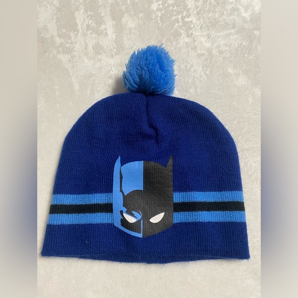 Batman Other - Batman Beanie Hat Boys One Size Blue And Black Logo  Youth Kids